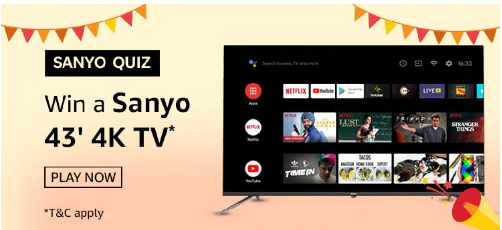 Amazon Sanyo TV Quiz Answers - Win 4K TV (7 Winners) | Dotdashes